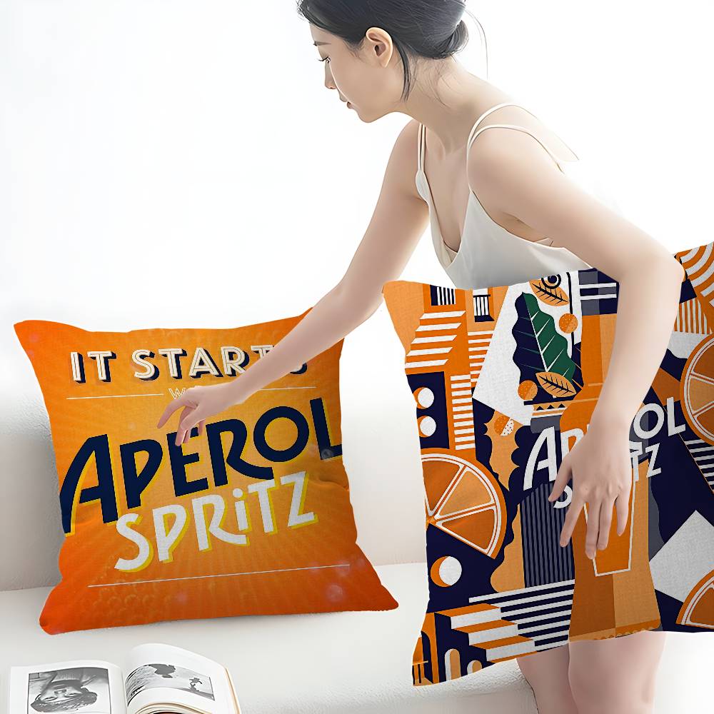 A-Aperol S-Spritz Pillow Cushion Cover Pillowcase Living Room Sofa Home Decor