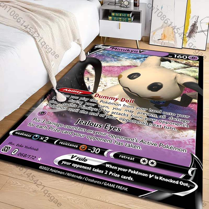 Naujas Produktas Pokémon Mimikyu Kortų Spausdintas Kilimas Svetainei Miegamajam Namų Dekoras Plotinis Kilimas Sofai Prieškambariui Žaidimų Kilimėlis
