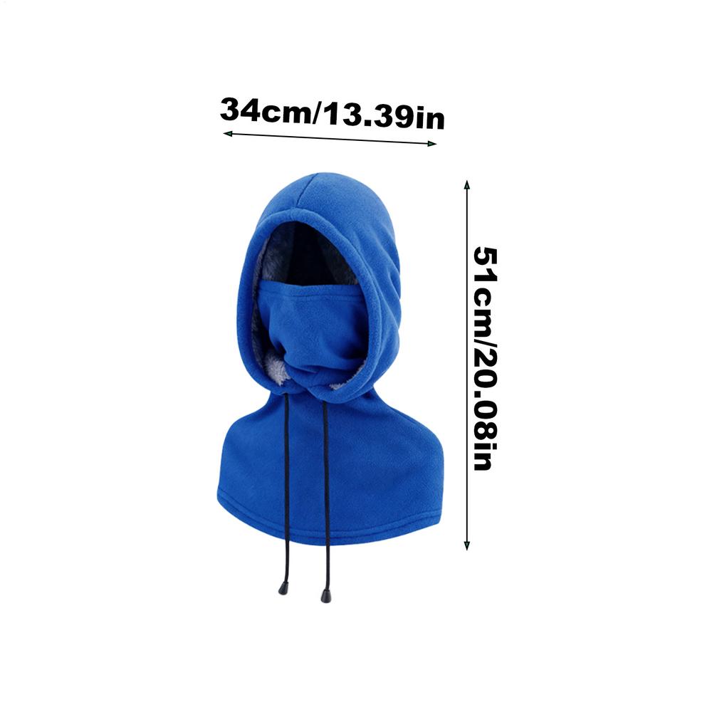 Cycling Face Cover Fleece Hat With Drawstring Thickened Thermal Neck Hood Hat For Women Runners Cyclists Camping Cycling