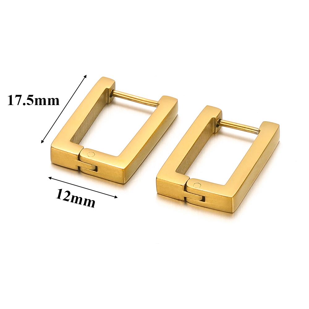 Edelstahl Creolen Dreieck Unisex Punk Rock Ohr Quadratisches Ohrring Geschenk Hiphop Geschenk Huggie Modeschmuck Großhandel