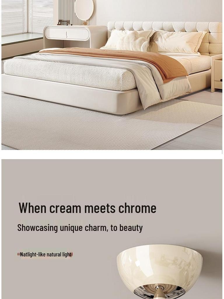 French Cream Medieval Wood Grain Wabi-Sabi Chandelier for Bedroom & Study