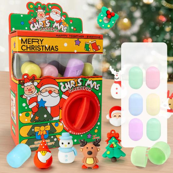 Halloween Mini Capsule Toy Machine 6/12/16 Random Surprise Eggs Cute Cartoon Gashapon Machine Mini Round Capsule Gift for Kindergarten Xmas Easter