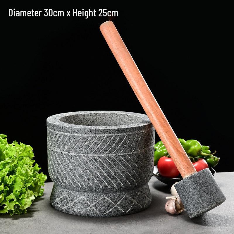 Garlic Peeler & Stone Mortar Pestle Set