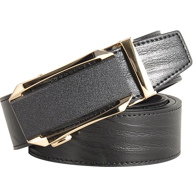 Men's Genuine Leather Automatic Buckle Belt Casual Business Cowhide Belt Male Belt