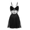 Guiruo Plus Size Pajama Set with Chest Pads & Supportive Straps - Includes Nightdress & Cozy Robe