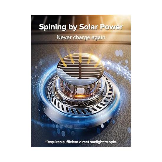 Solar Car Air Freshener, UFO Solar Automatic Rotating Diffuser