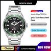 NORTH EDGE TRITON Men's Solar Powered Dive Watch Luxury Quartz 316L Stainless Steel Case Waterproof 300M