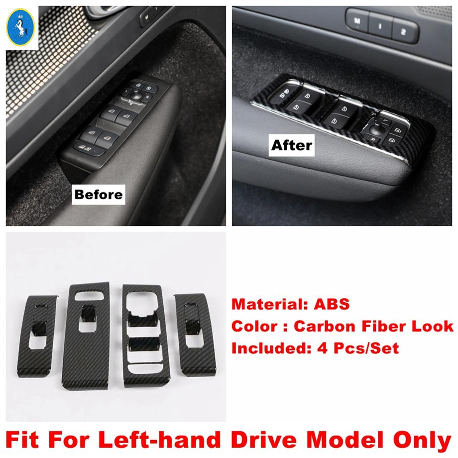 Window Lift Button / A-Pillar Air Outlet / Headlight Switch Cover Trim For Volvo XC40 2018 - 2025 Accessories Carbon Fiber