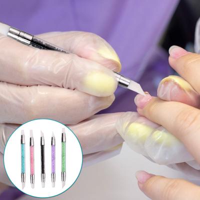 5 st Nagelkonstpenna Silikonborstar för Naglar Dubbelsidiga Nageldesignborstar Ergonomisk Skulpteringsgel Borstpenna för Nagelkonst Bred Användning