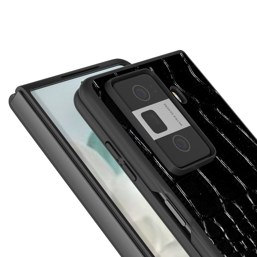 ABEEL For Honor Magic Vs3 5G Case Genuine Cow Leather Back Phone Cover Crocodile Texture