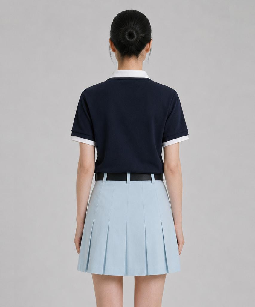 AVEN Dry Motion Tailored Pleated Skirt Sky Blue