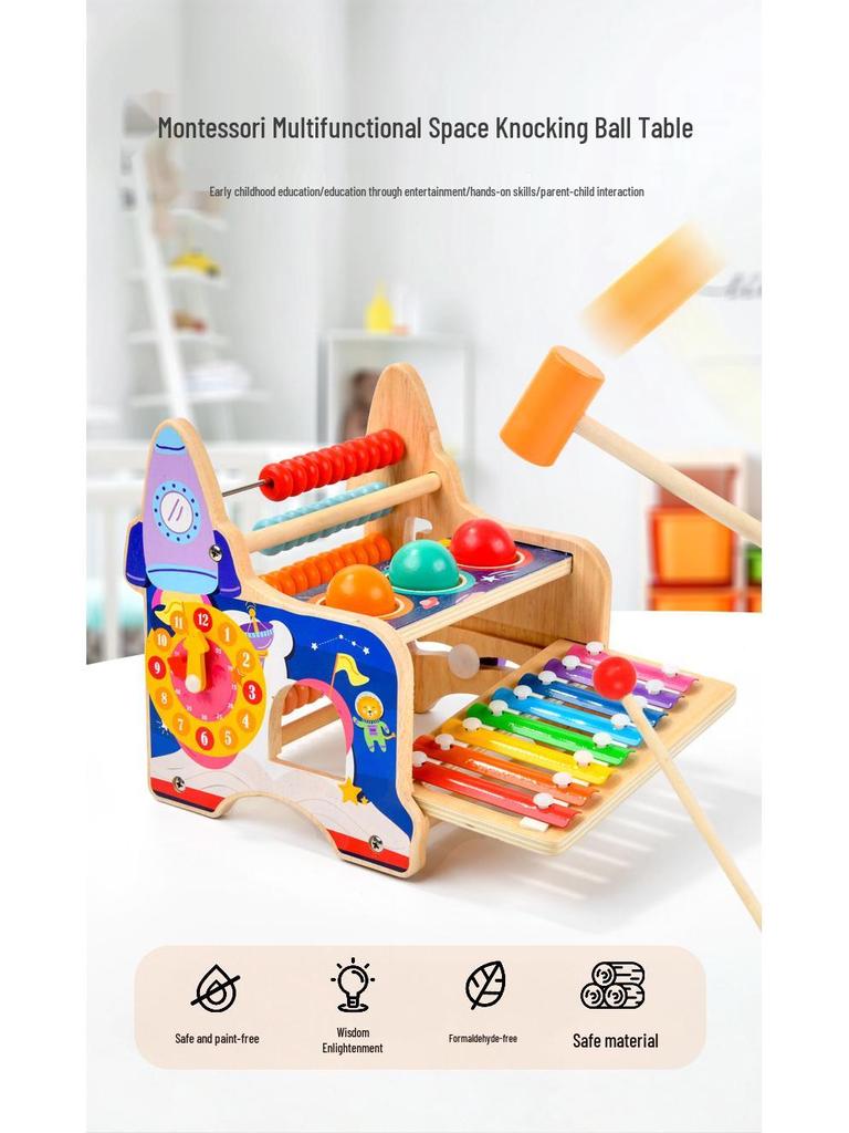 Multifunctional Wooden Abacus & Bead Maze for Baby's Hand-Eye Coordination and Early Education