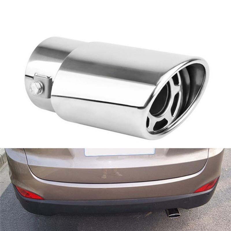 1pc Car Exhaust Muffler Tip Chrome Trim Modified Car Liner Pipe Stainless Steel Pipe  Exhaust System 1.5-2.22 Inch Inlet