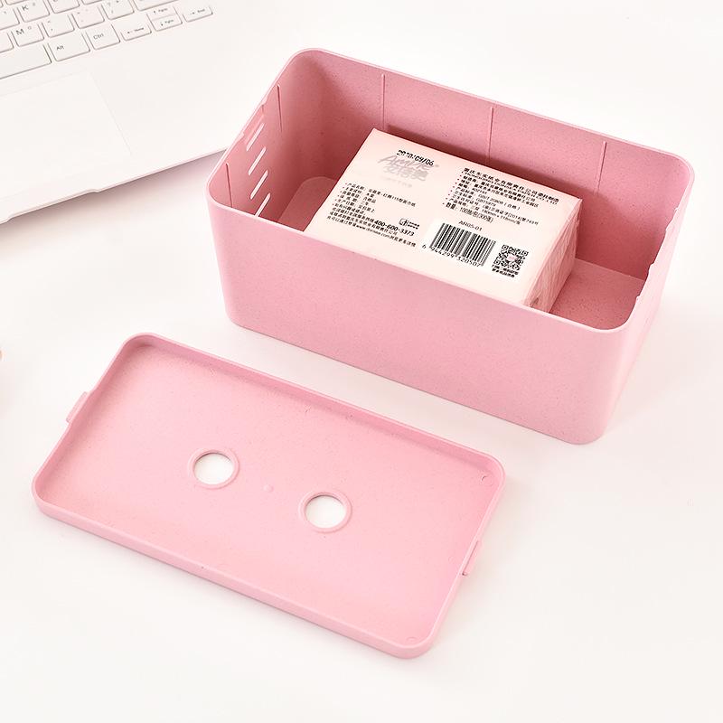 European-Style Adjustable Wheat Straw Tissue Box for Living Room Coffee Table