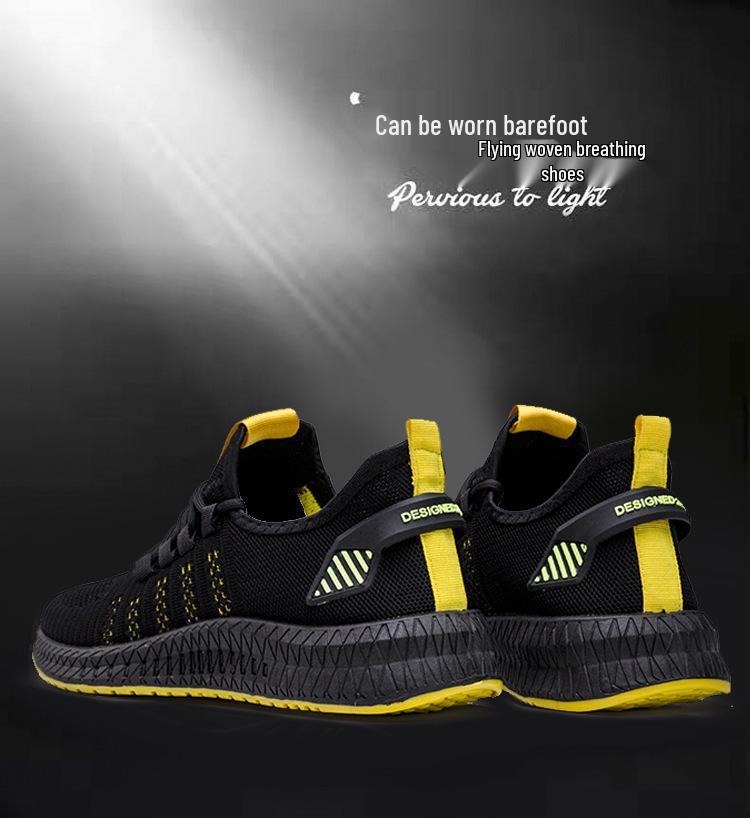 Men's 2024 Spring/Summer Trendy Low-Top Mesh Running Sneakers - Korean Style Fashion Casual Breathable Shoes