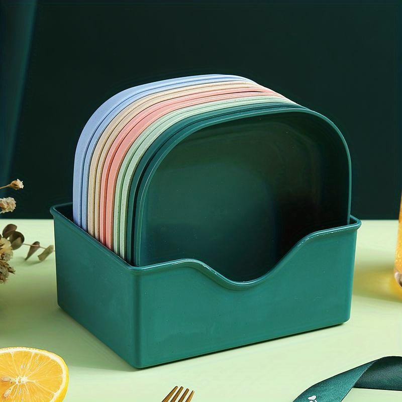 

10pcs Plant-Themed Reusable Snack Plate Set - Multifunctional & Dishwasher-Safe Fruit Dish, Decorative Kitchen Accent