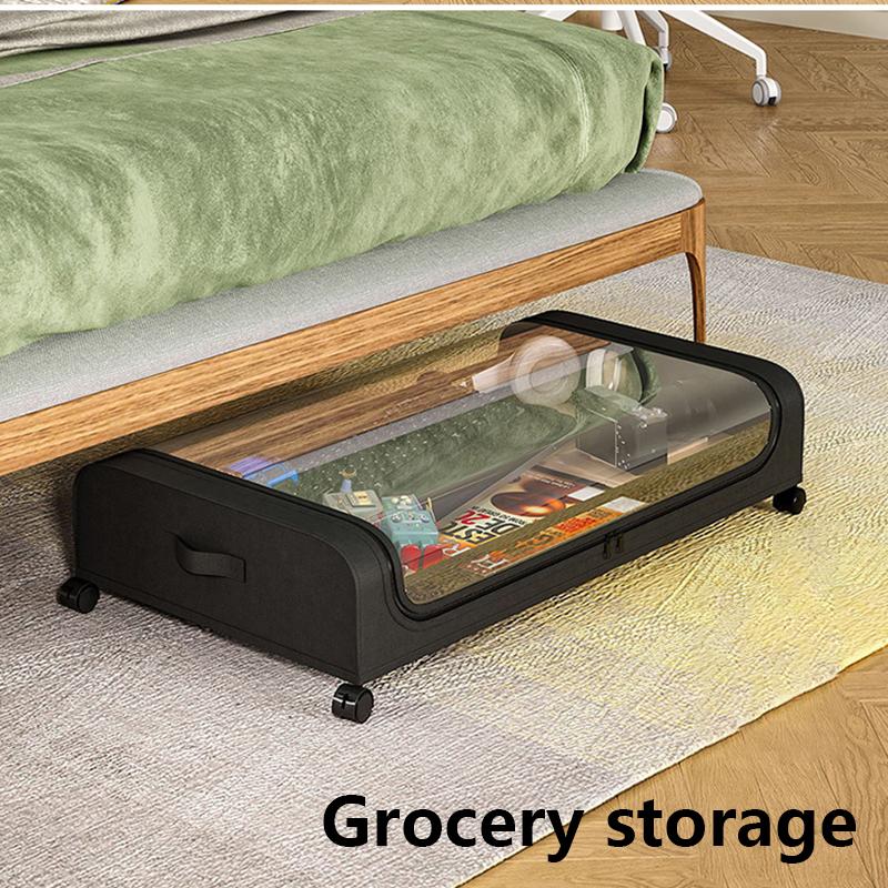 Underground Storage Boxes Bedroom Sliding Containing Box Large Clear Dust-proof Storage Bin Clothing Organizer with Lid Boxes