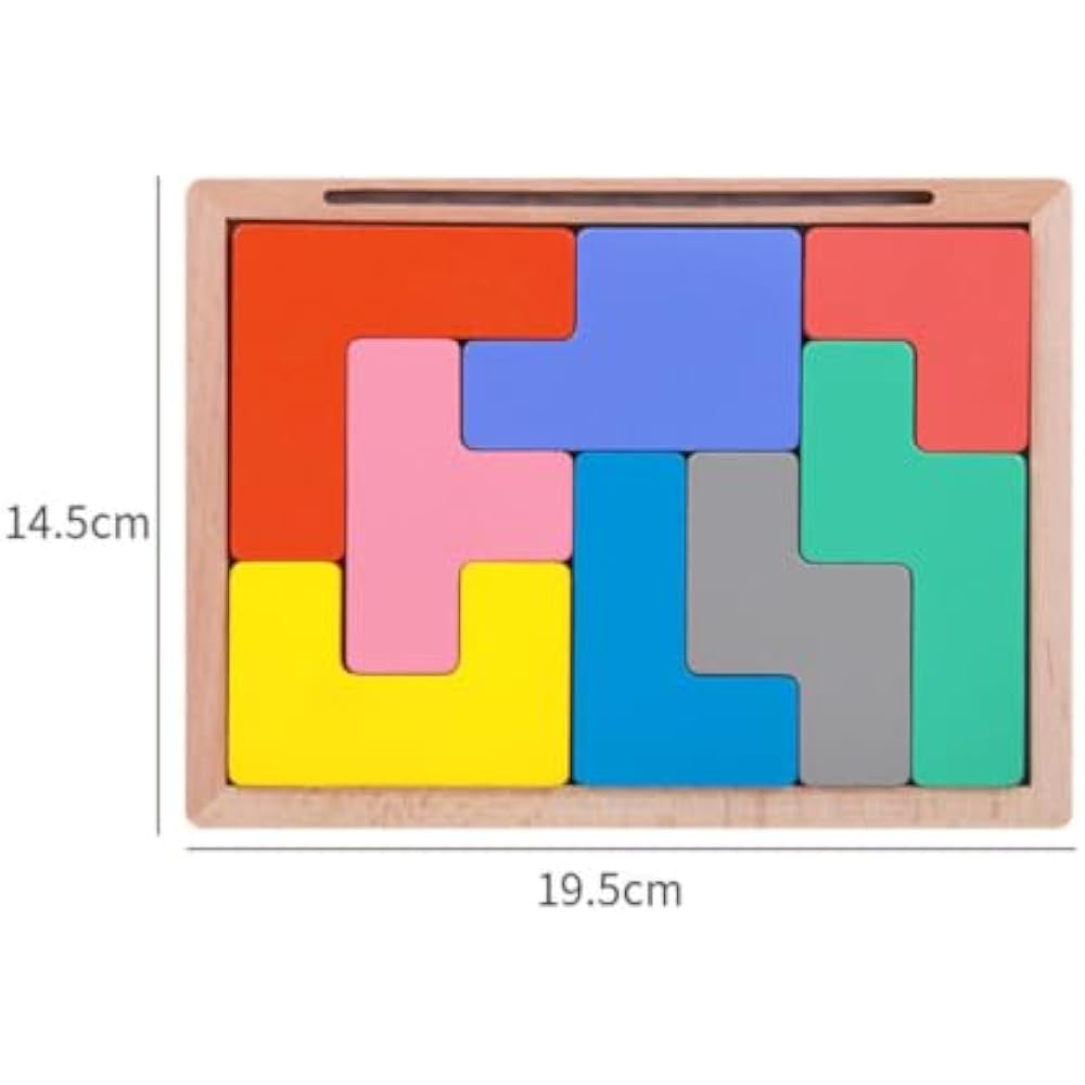 Adskwn wooden tetris puzzle game, spatial logic brain training for kids