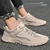 2025 Suede Leather Men Mens Hiking Shoes Outdoor Low Ankle Hunting Trekking Sneakers Plus Size Tourism High Quality Shoes Beige