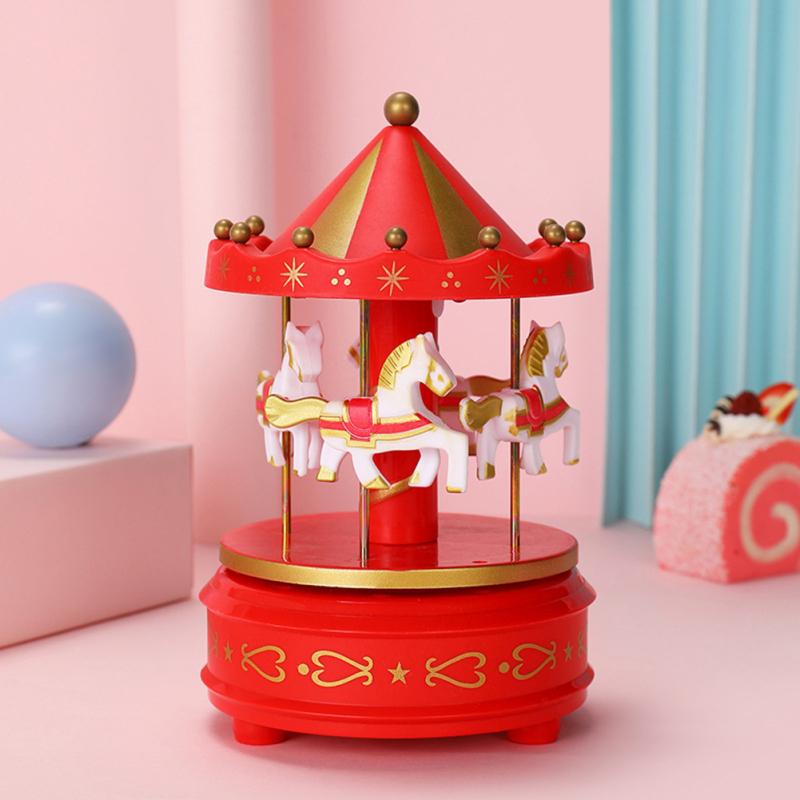 Merry-go-round Music Boxes With Lights Carousel Box Birthday Gift Baby Room Decoration