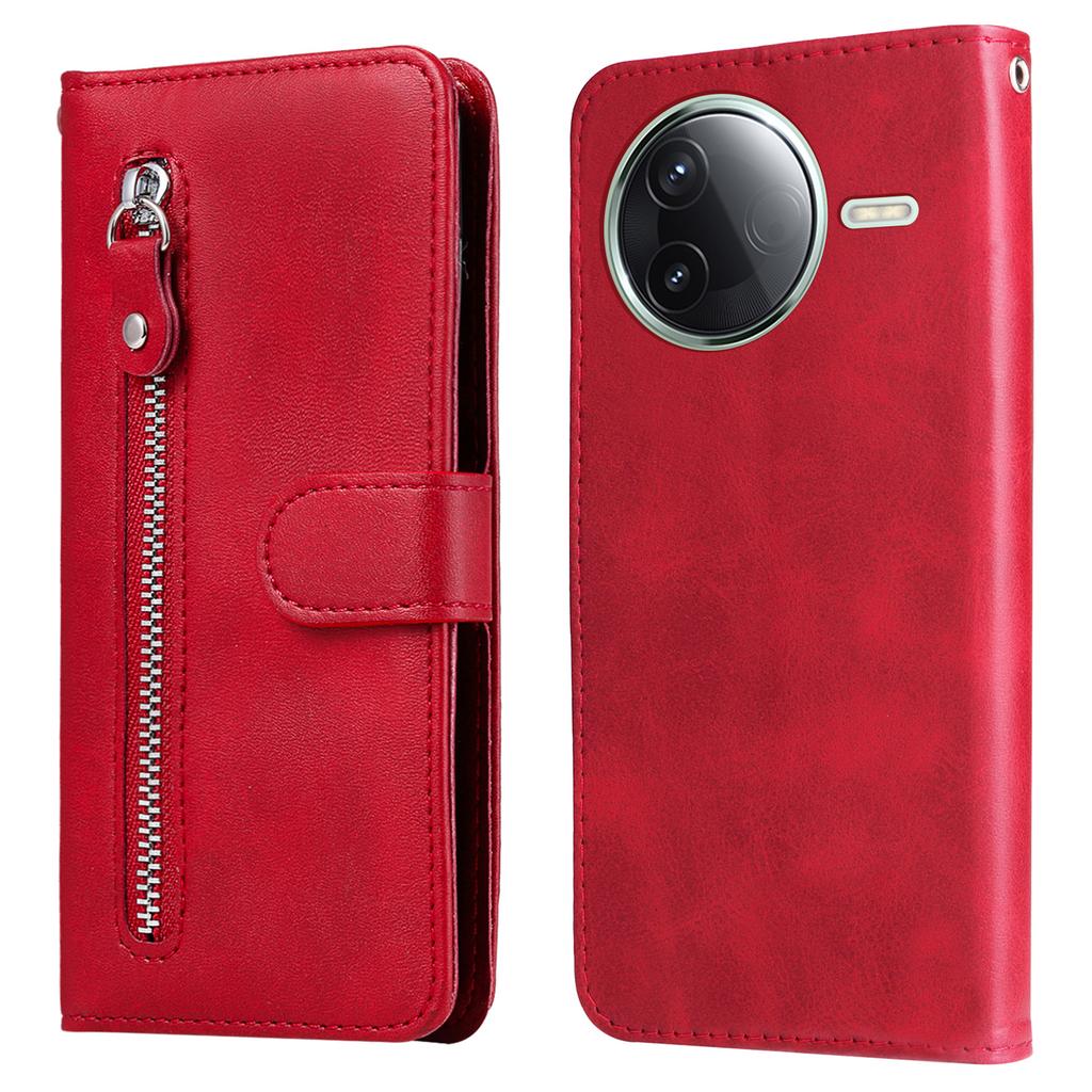 For Xiaomi Poco F7 Pro 5G/Redmi K80 5G Case Zipper Wallet Calf Texture PU Leather Phone Cover