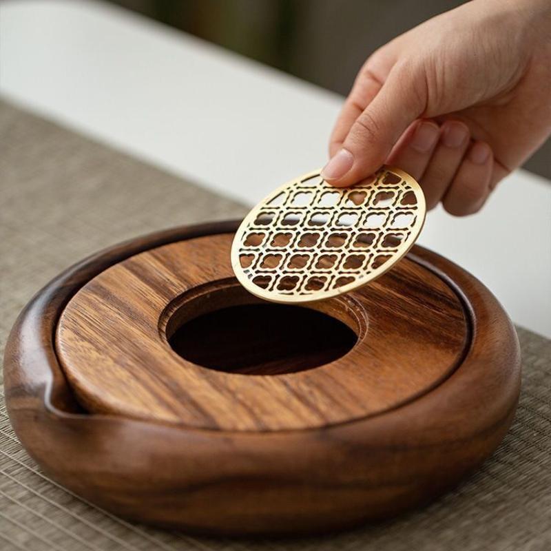 Chinese Retro Style Solid Wood Tea Tray Water Storage Tank Holder Portable Tea Tray Purple Clay Teapot Tea Tray Teaware