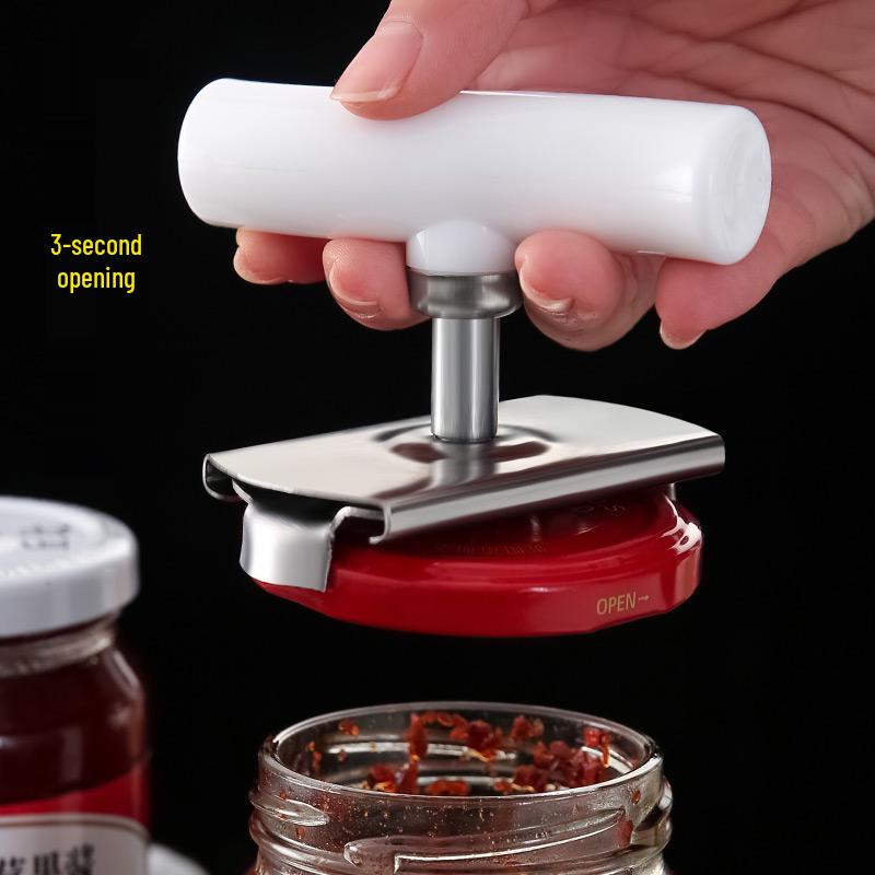 Multi-Purpose Stainless Steel Opener: Can, Bottle, Twist-off, and Screw Cap Non-slip Tool