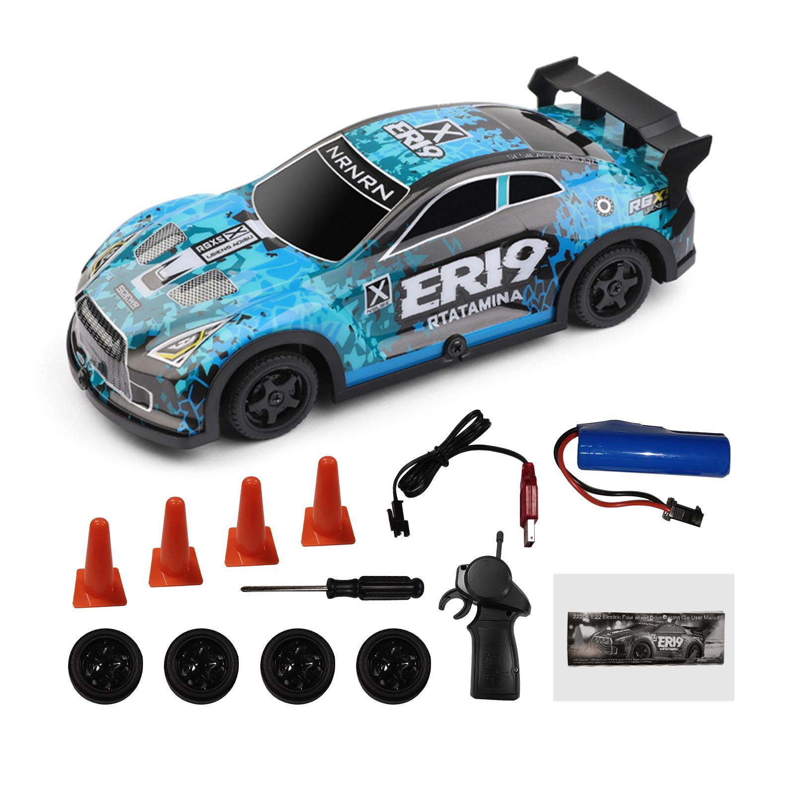 

Дрифт-машина на радиоуправлении, 2,4 ГГц 1:Электромобиль 4WD масштаба 22 с LED-подсветкой, Racin purple Blue