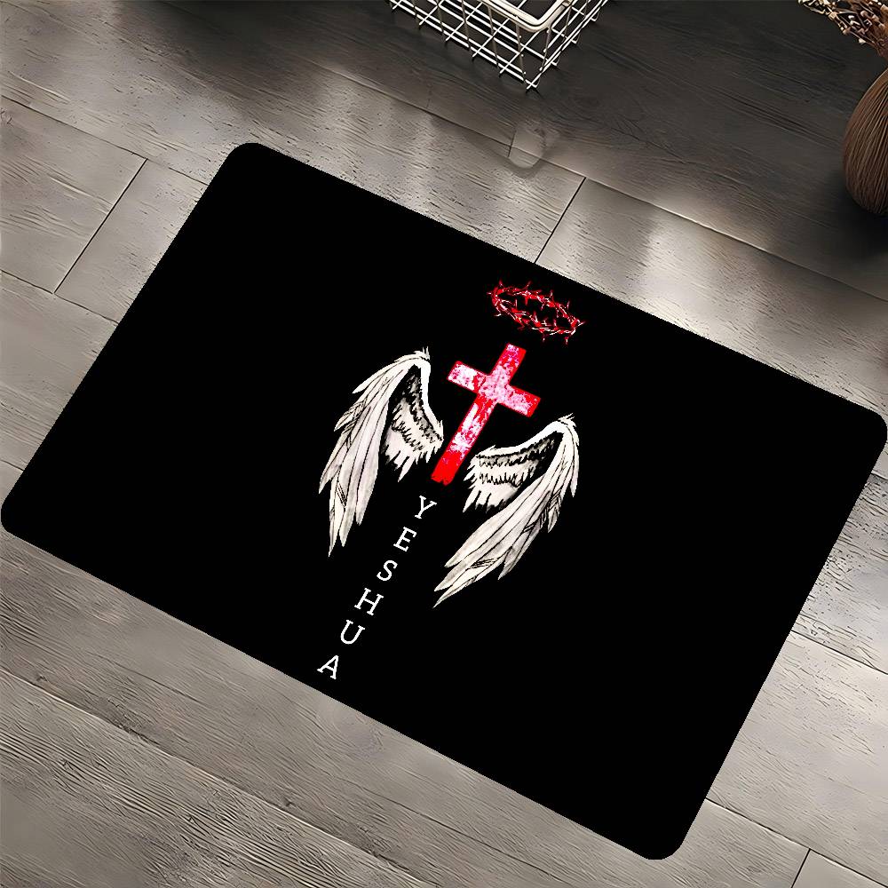 1 sztuka Chrześcijańska Mata Łazienkowa z Jezusem Dekoracja Pokoju Dziecięcego Sypialni Balkon Antypoślizgowa Wycieraczka Salon Dywanik Powitalny