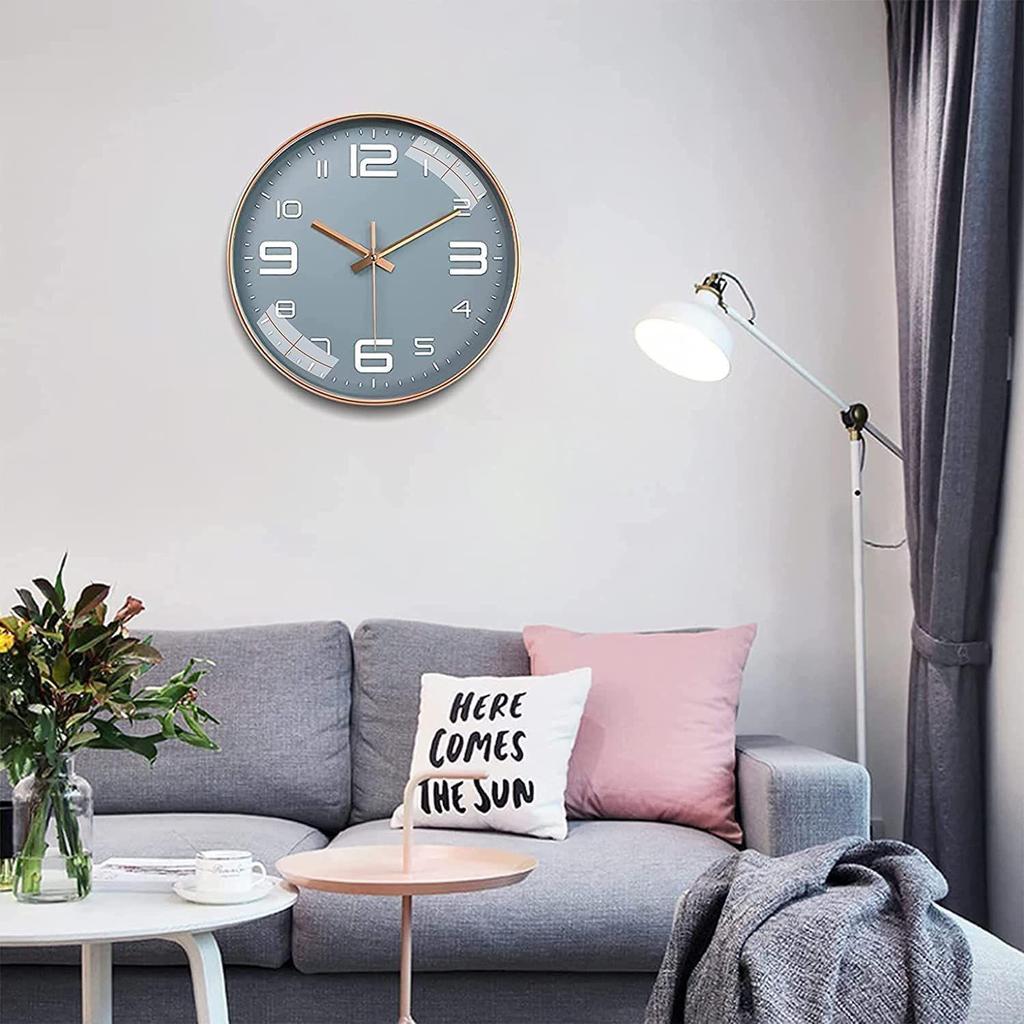 Wall Clock 12" Silent Quartz Decorative Latest Wall Clock Non-Ticking Classic Clock Battery Operated Round Easy To Read for Room/Home