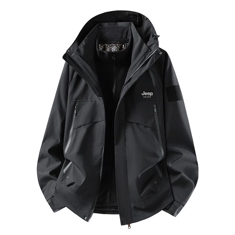JEEP Men's 3-in-1 Outdoor Windproof Waterproof Hiking Jacket