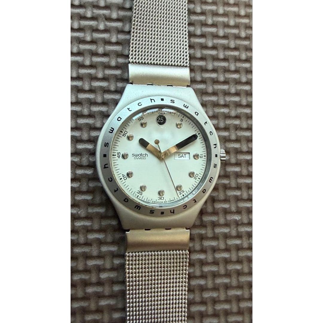 Used Swatch IRONY watch quartz mesh belt