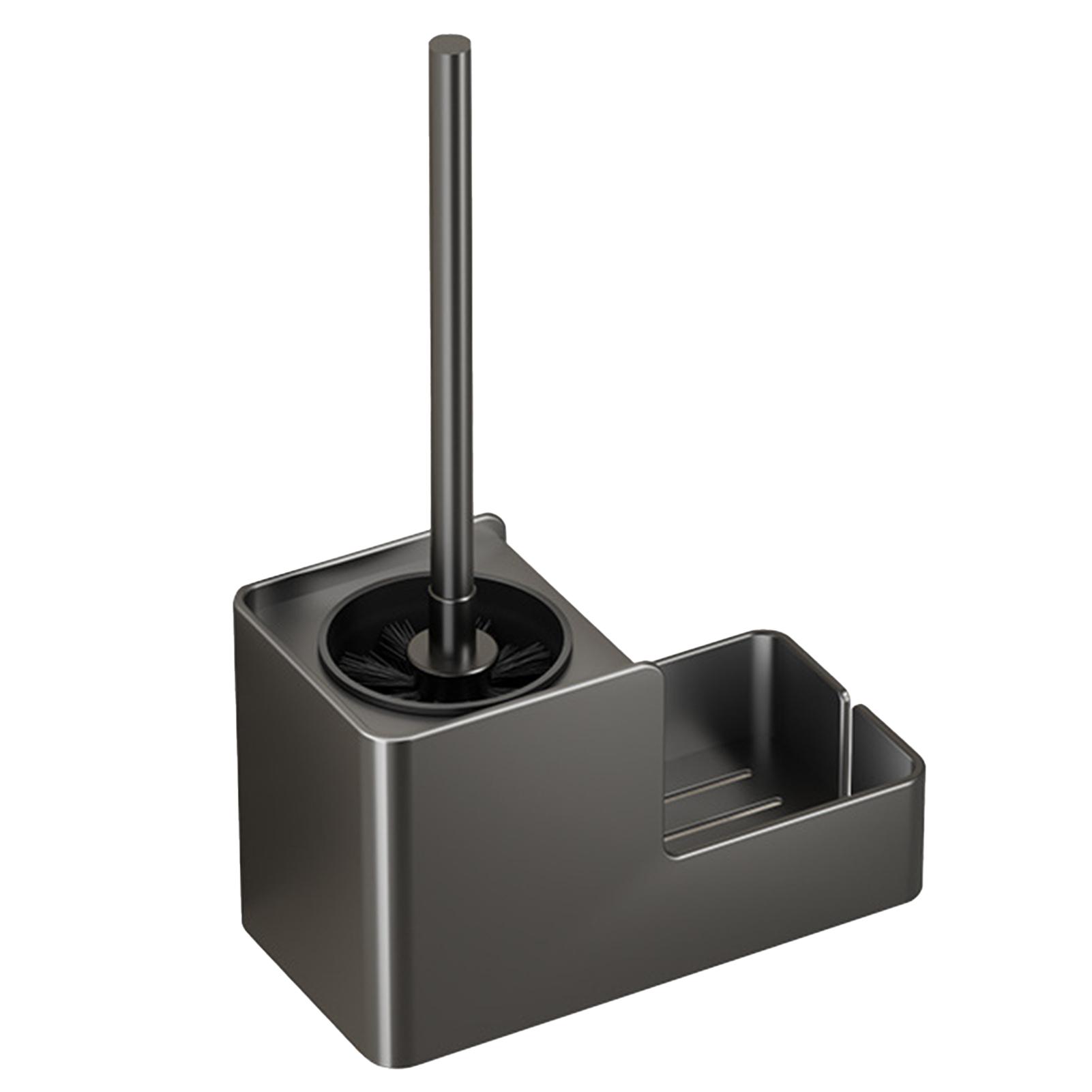 

1 шт., щетка для унитаза, держатель для унитаза, аксессуары для ванной комнаты, креативный настенный держатель из алюминиевого сплава, щетка для унитаза, набор держателей для щетки для унитаза серый