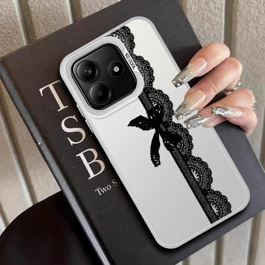 Back Phone Cover Case for Xiaomi Redmi Note 14 11s Note 13 Pro Plus 12s 11 12 Pro Retro Black Lace