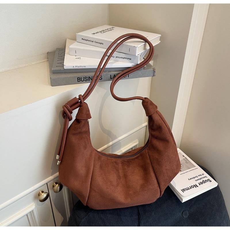 Suede Bag Women's Large-capacity New Autumn and Winter Matte Retro Shoulder Messenger Bag Dumpling Bag