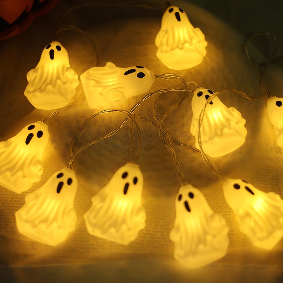 

Cross border Halloween LED light string ghost festival ghost atmosphere decorative lights courtyard indoor festival lights 1.5m 10led-battery теплый белый