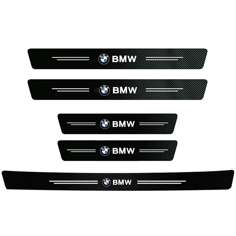 BMW Car Door Sill Scuff Plate Decor Carbon Fiber Stickers For BMW M E46 E90 E60 F30 F10 E39 E36 F20 G30 G20 E87 E92 E91 E30 F11 xn8