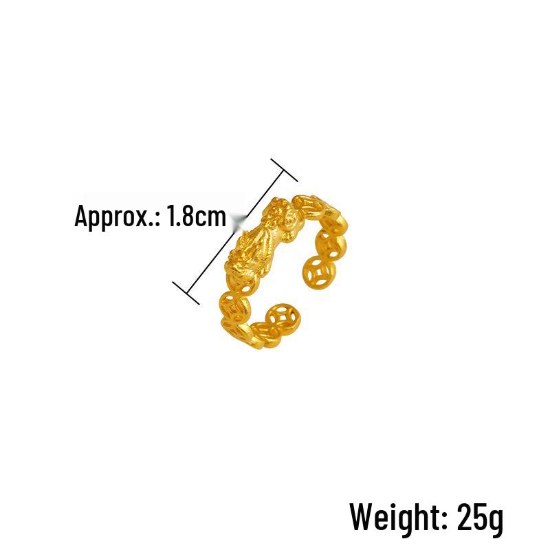 Vietnam Sa Gold Pixiu Verstellbarer Indexring für Damen