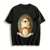 Vintage Gentleman Mr.Smlie Bear Print Casual T-Shirt Unisex Loose Comfortable Daily Top Pure Cotton T-shirt