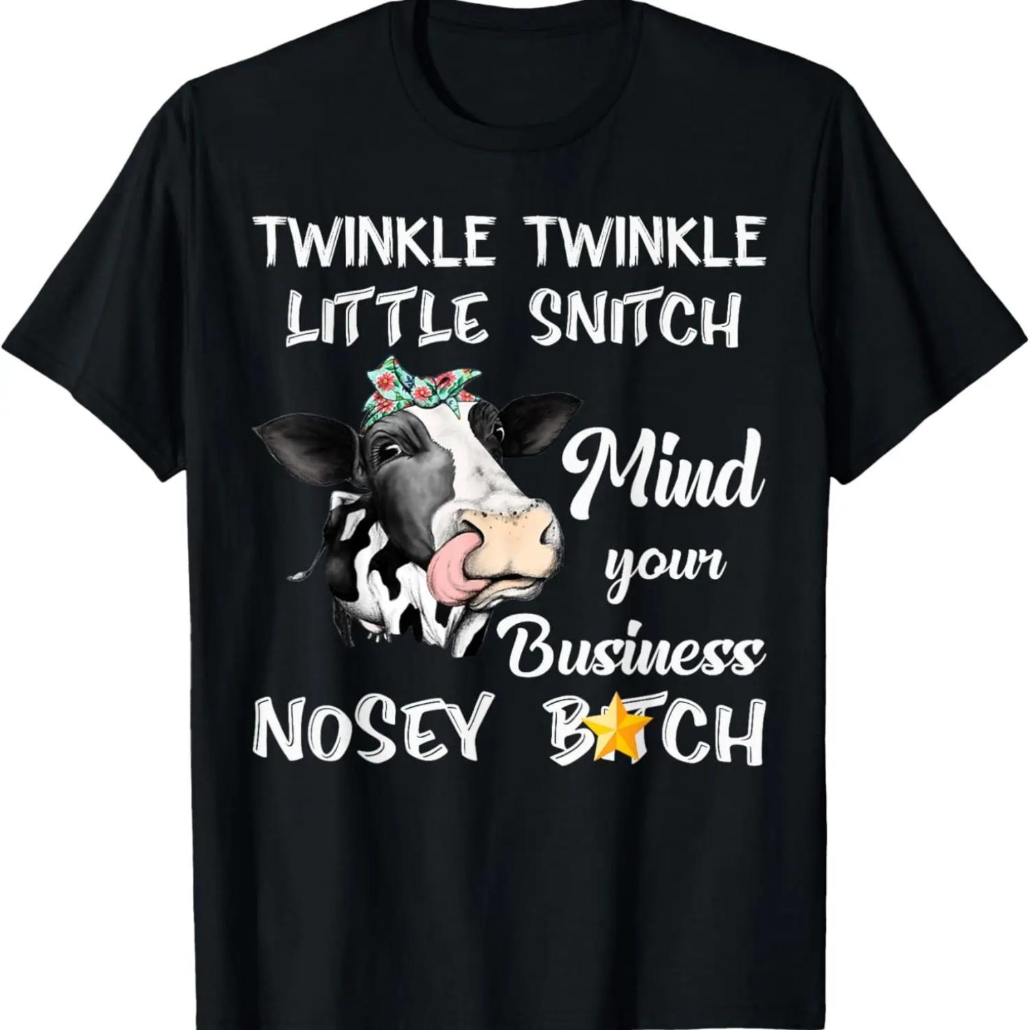 

Футболка с надписью Heifer Twinkle twinkle Little Snitch Mind Your Business S чёрный