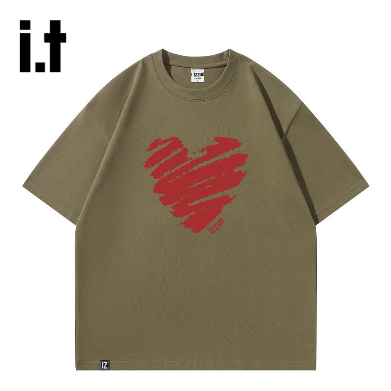 Izzue I.t Unisex Pure Cotton Heart Print Short Sleeve T-Shirt