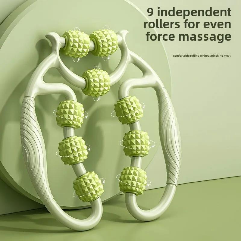 High Quality Nine Wheel Circular Leg Clamp, Thigh Muscle Relaxor, Leg Stretching Massager, Beautiful Leg Yoga Massage Roller