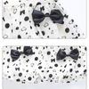 Summer Dress for 3 To 7 Years Old Girls Children Princess Dress Turn Down Collar Girl Casual Black and White Bow Dress