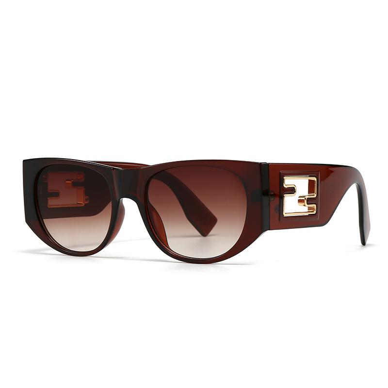  New Modern Retro Large Square Frame Metal Accessories Sunglasses 9217