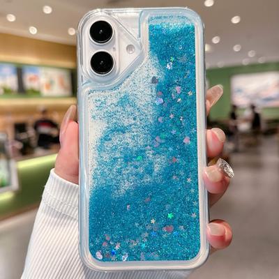 Aesthetic Transparent Liquid Glitter Shiny Sequin Case For iPhone 16 15 14 13 12 11 Pro Max Mini Xs XR 7 8 Plus SE Bumper Cover
