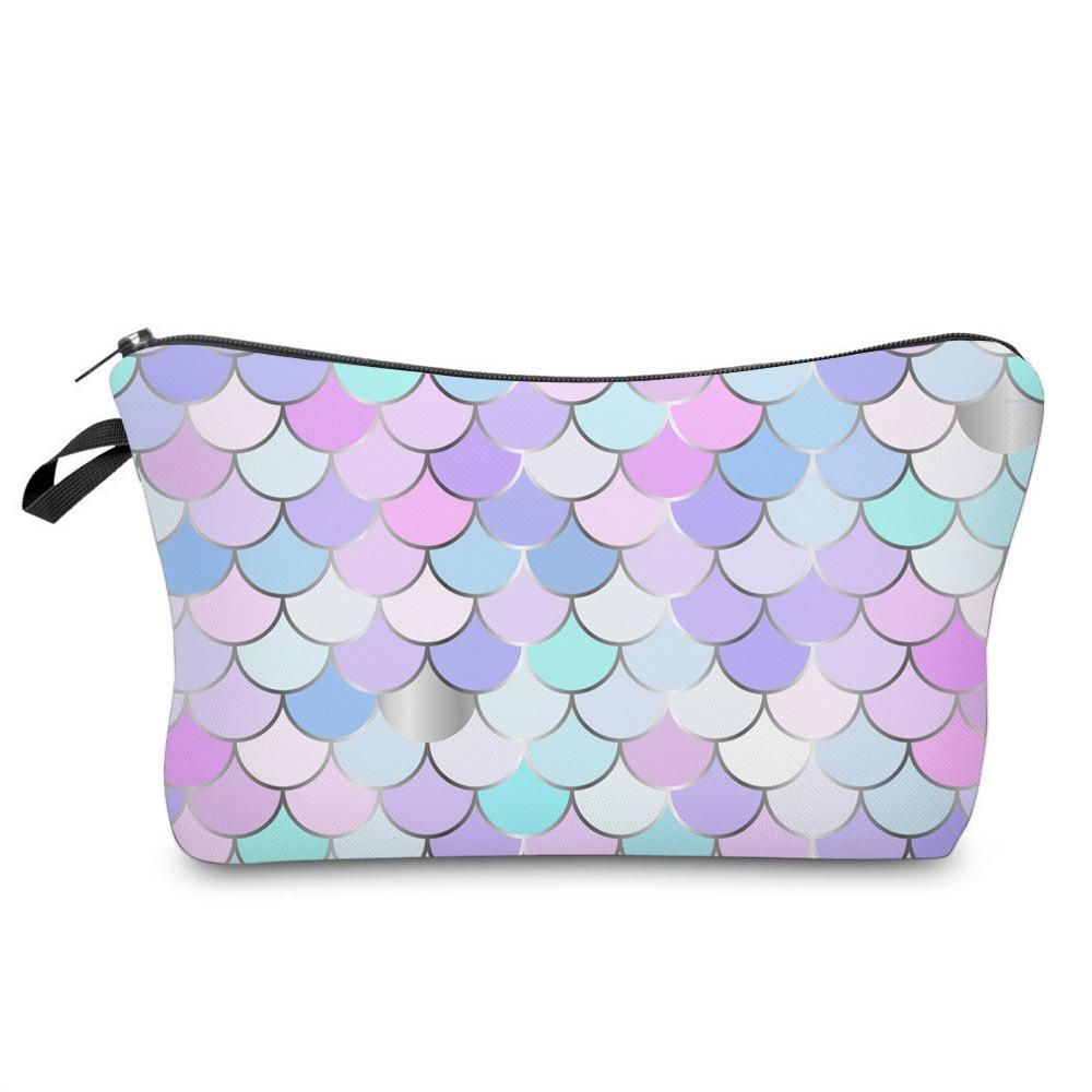 Multi Functional Portable Mermaid Scale Makeup Bag Large Capacity Pouch Wash