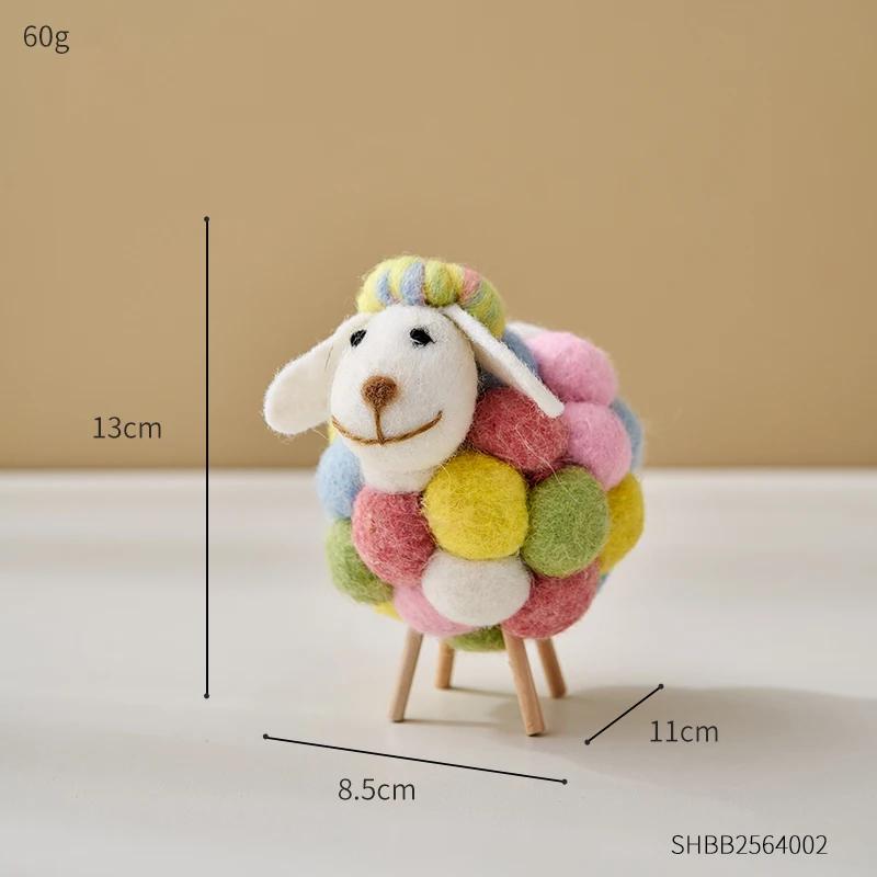 Creative Felt Sheep Ornament Kawaii Accessories Modern Home Decor Indoor Figurines Room Decoration Accessories Children's Gifts
