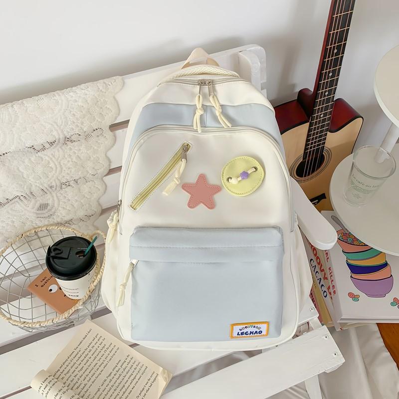 Schoolbag College Style Junior High School Students Elementary School Students Large Capacity Two-piece Set Class Backpack Cute Handheld Tuition Bag
