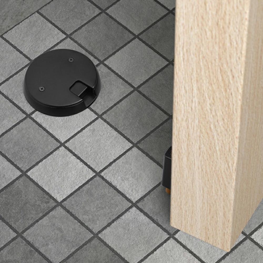 Invisible Floor Mounted Door Stopper No Drill Mechanical Wind Resistant For Bedroom Bathroom