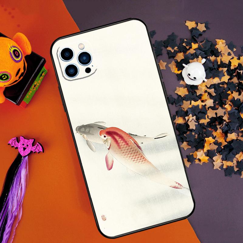Carp Koi Fish Watercolor Bumper Case For iPhone 16 15 14 Pro Max 11 12 13 Pro Max Mini XR 15 16 Plus 16e Phone Cover